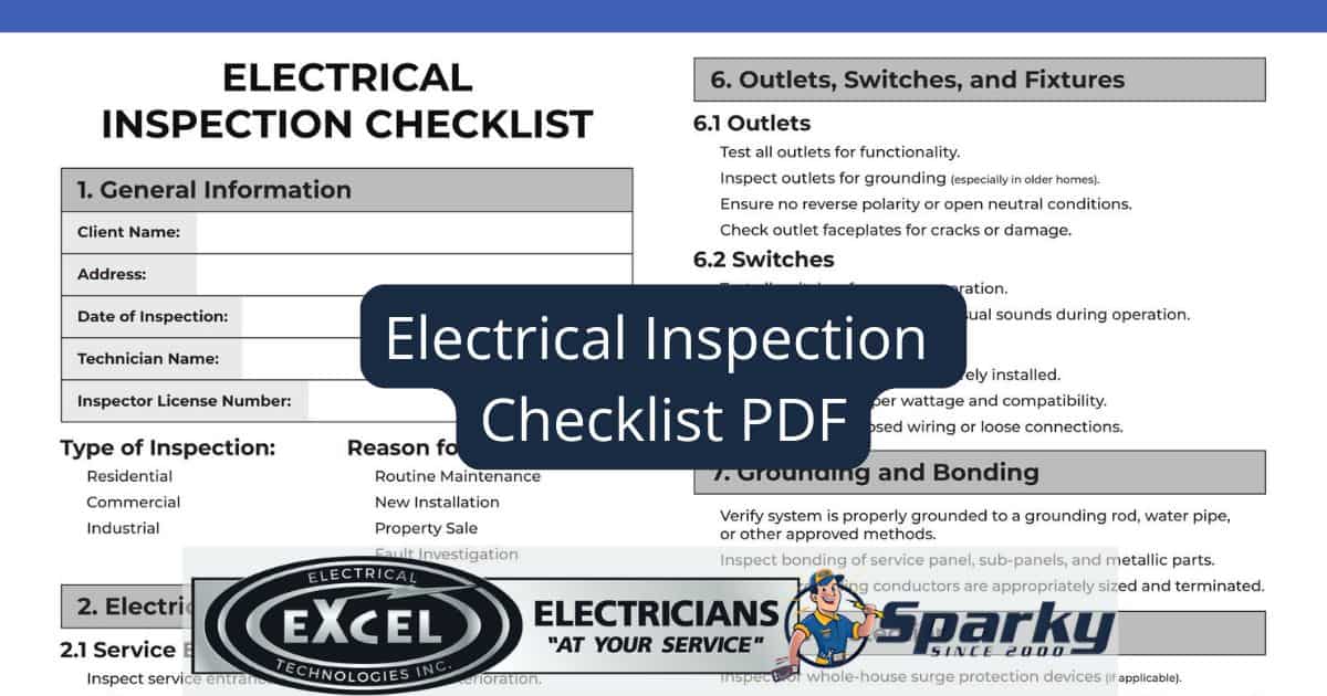 Electrical Inspection Checklist PDF